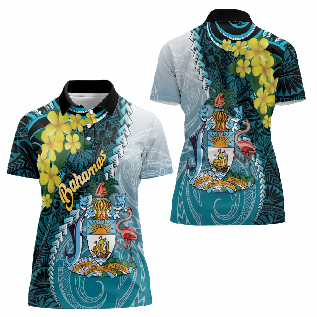 The Bahamas Women Polo Shirt Bahamian Buttercup Polynesian Pattern