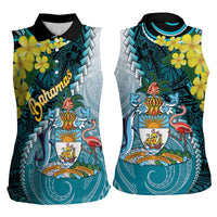 The Bahamas Women Sleeveless Polo Shirt Bahamian Buttercup Polynesian Pattern