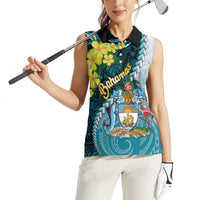 The Bahamas Women Sleeveless Polo Shirt Bahamian Buttercup Polynesian Pattern