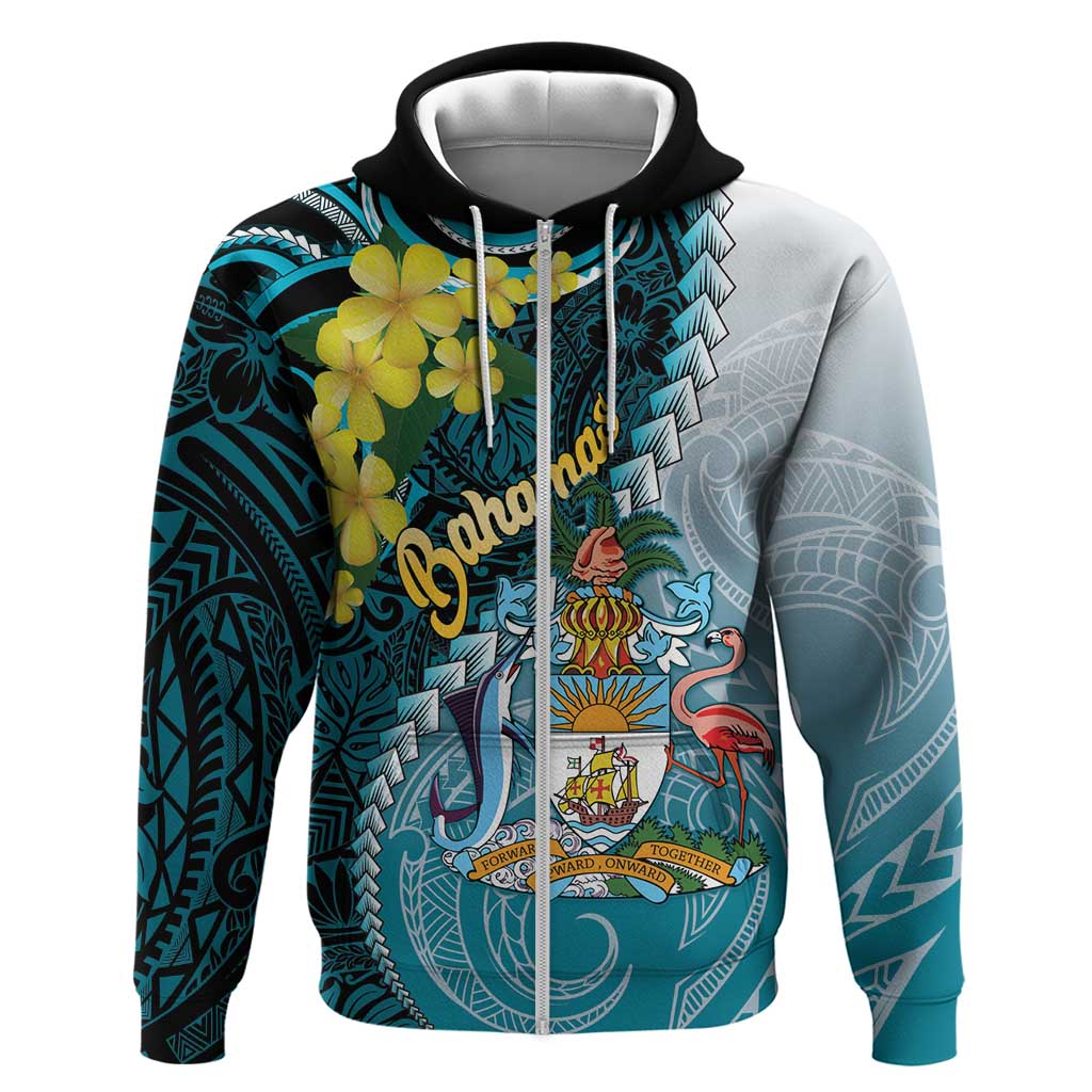 The Bahamas Zip Hoodie Bahamian Buttercup Polynesian Pattern