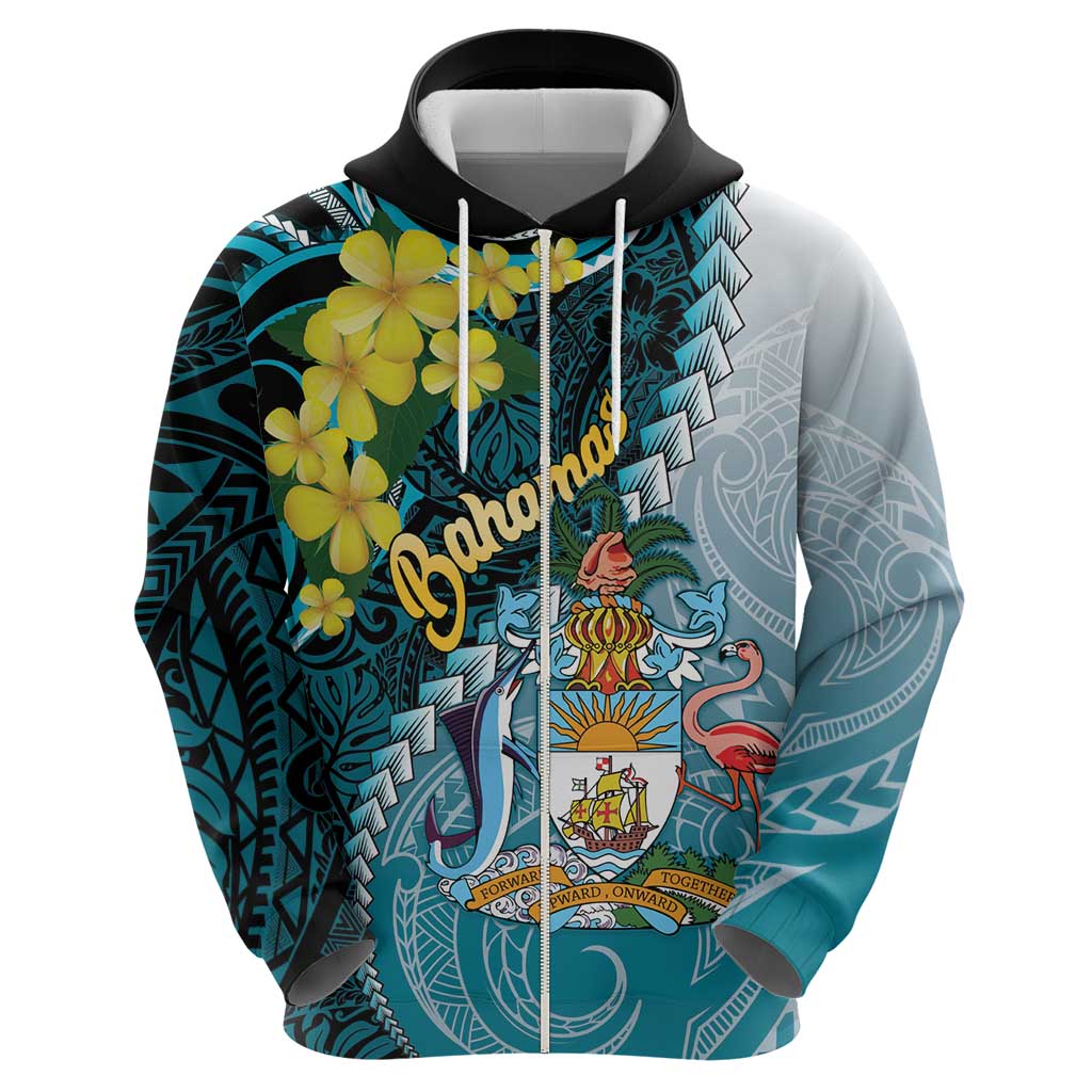 The Bahamas Zip Hoodie Bahamian Buttercup Polynesian Pattern