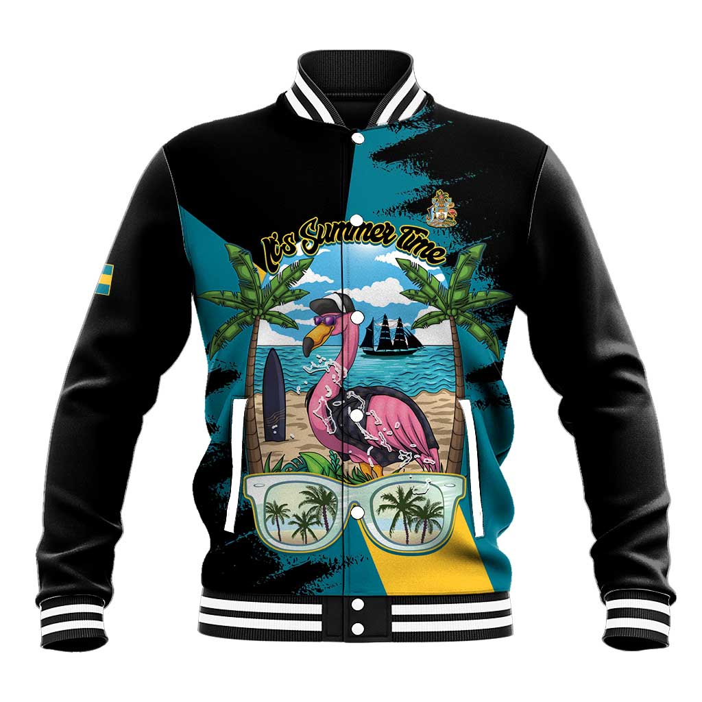 The Bahamas Flamingo Baseball Jacket It's Summer Time