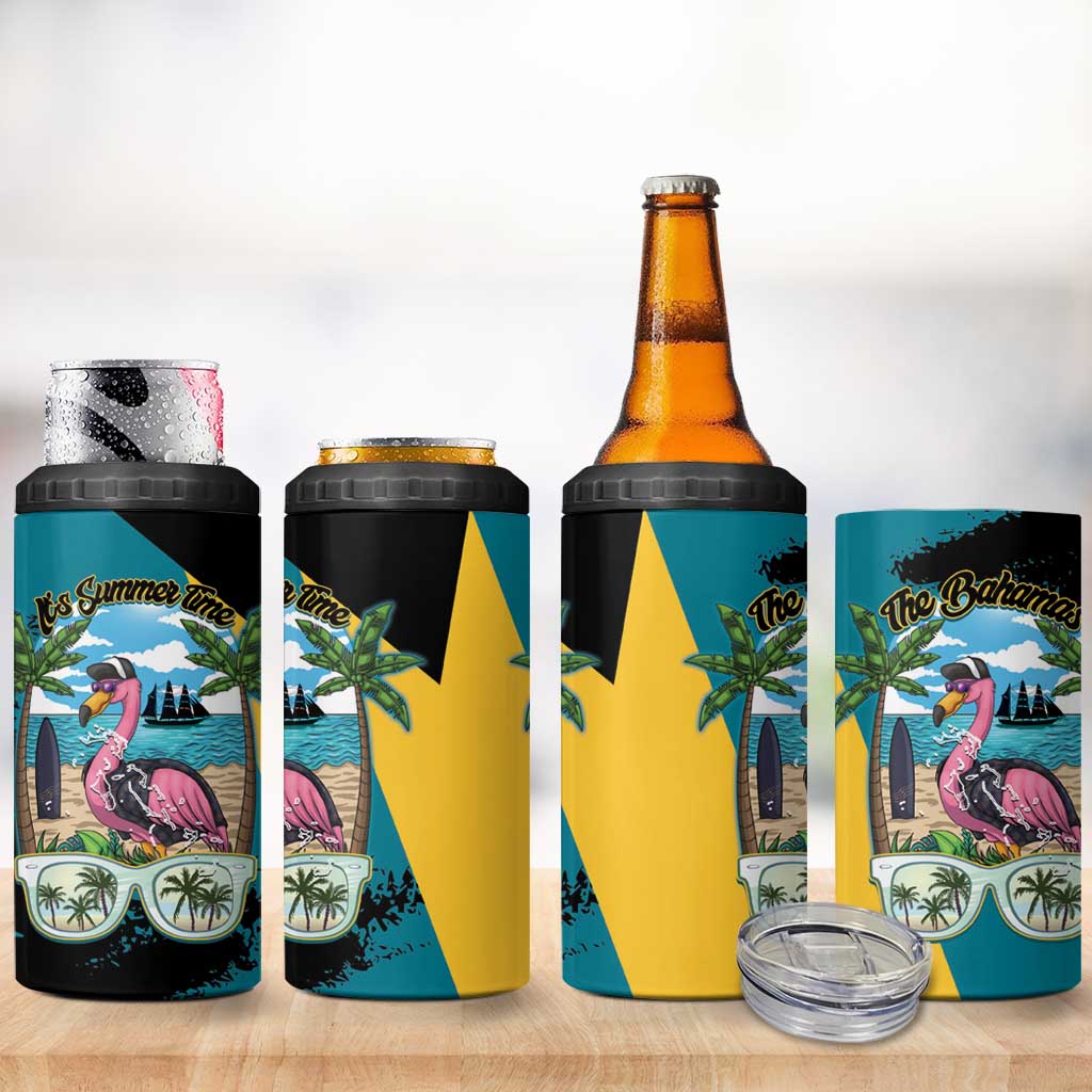 The Bahamas Flamingo 4 in 1 Can Cooler Tumbler It's Summer Time