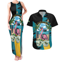 The Bahamas Flamingo Couples Matching Tank Maxi Dress and Hawaiian Shirt It's Summer Time