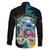 The Bahamas Flamingo Family Matching Off The Shoulder Long Sleeve Dress and Hawaiian Shirt It's Summer Time