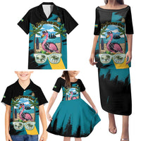 The Bahamas Flamingo Family Matching Puletasi and Hawaiian Shirt It's Summer Time