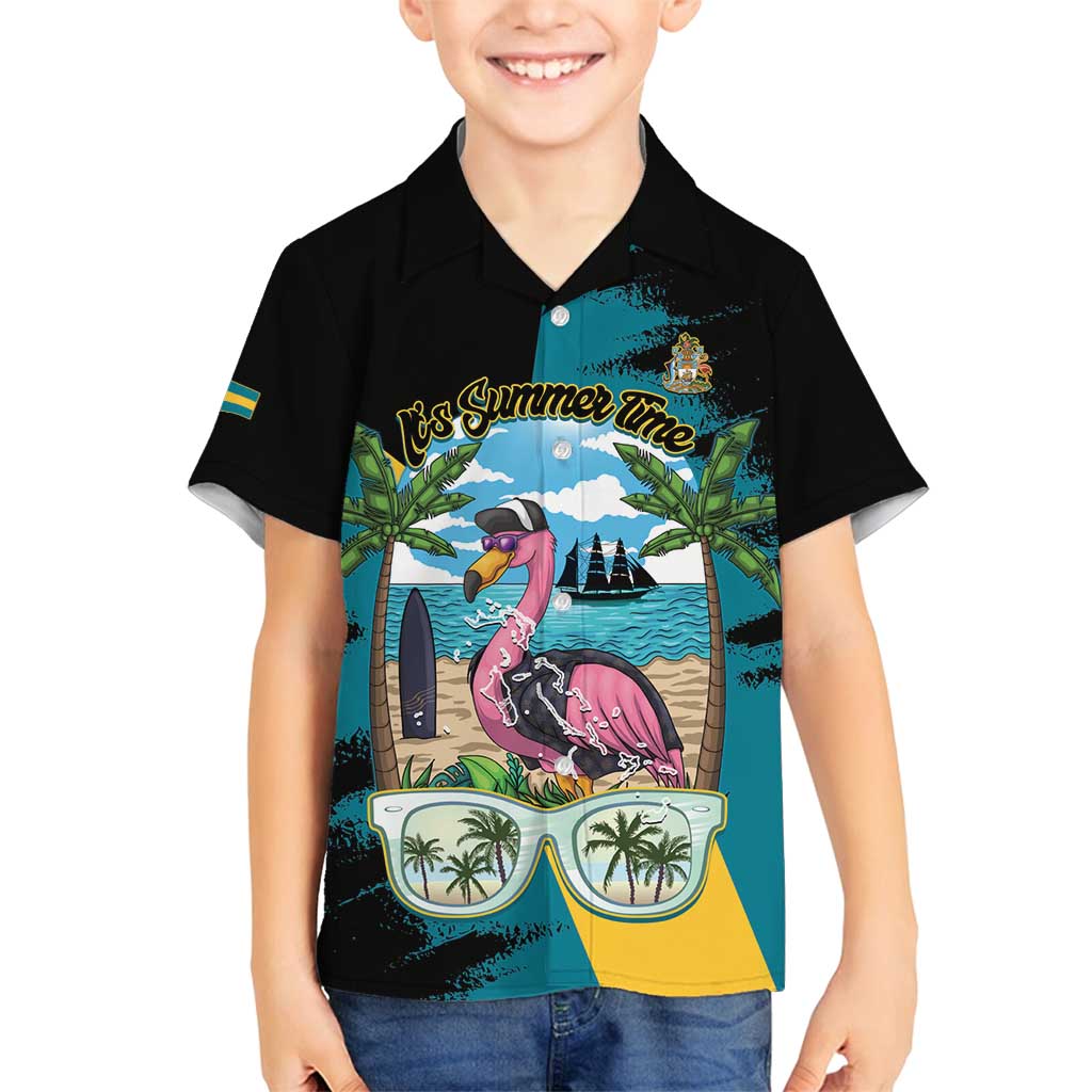 The Bahamas Flamingo Family Matching Puletasi and Hawaiian Shirt It's Summer Time