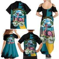 The Bahamas Flamingo Family Matching Summer Maxi Dress and Hawaiian Shirt It's Summer Time