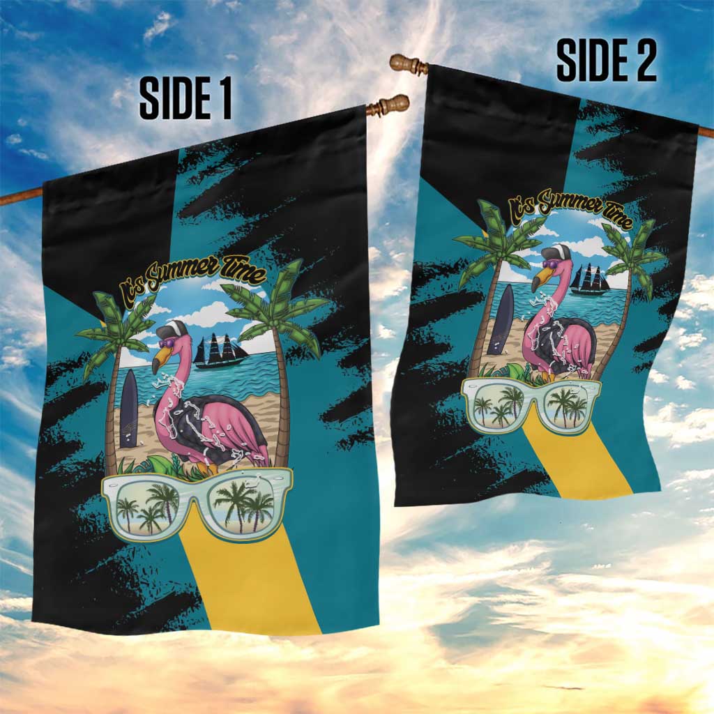 The Bahamas Flamingo Garden Flag It's Summer Time