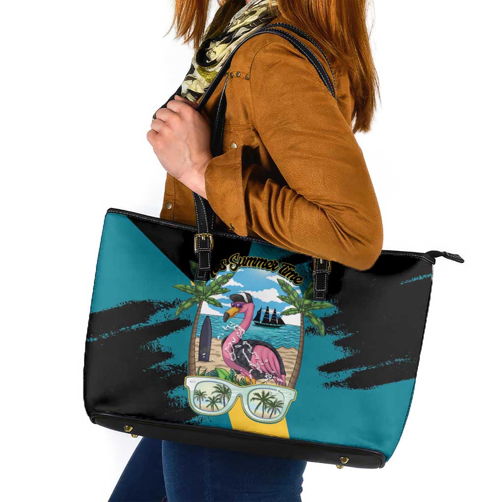The Bahamas Flamingo Leather Tote Bag It's Summer Time