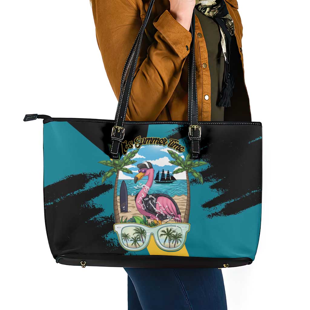 The Bahamas Flamingo Leather Tote Bag It's Summer Time
