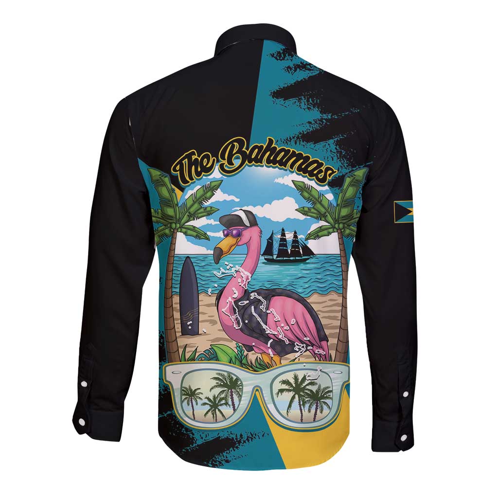 The Bahamas Flamingo Long Sleeve Button Shirt It's Summer Time