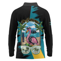 The Bahamas Flamingo Long Sleeve Polo Shirt It's Summer Time