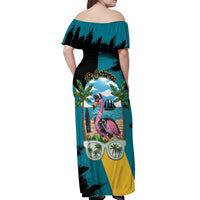 The Bahamas Flamingo Off Shoulder Maxi Dress It's Summer Time