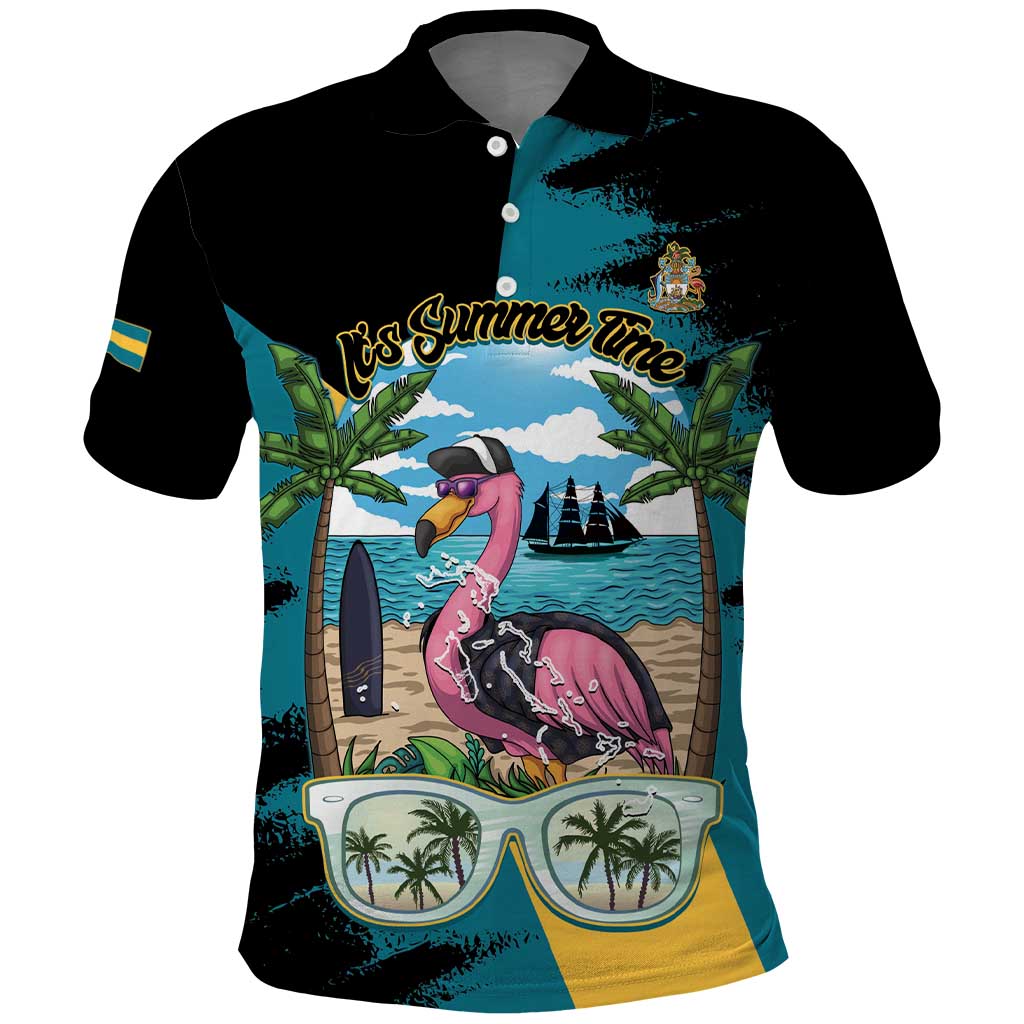 The Bahamas Flamingo Polo Shirt It's Summer Time