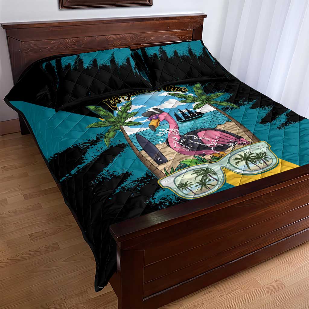 The Bahamas Flamingo Quilt Bed Set It's Summer Time