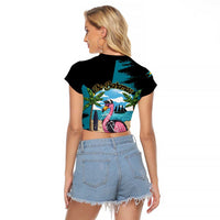 The Bahamas Flamingo Raglan Cropped T Shirt It's Summer Time
