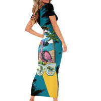 The Bahamas Flamingo Short Sleeve Bodycon Dress It's Summer Time
