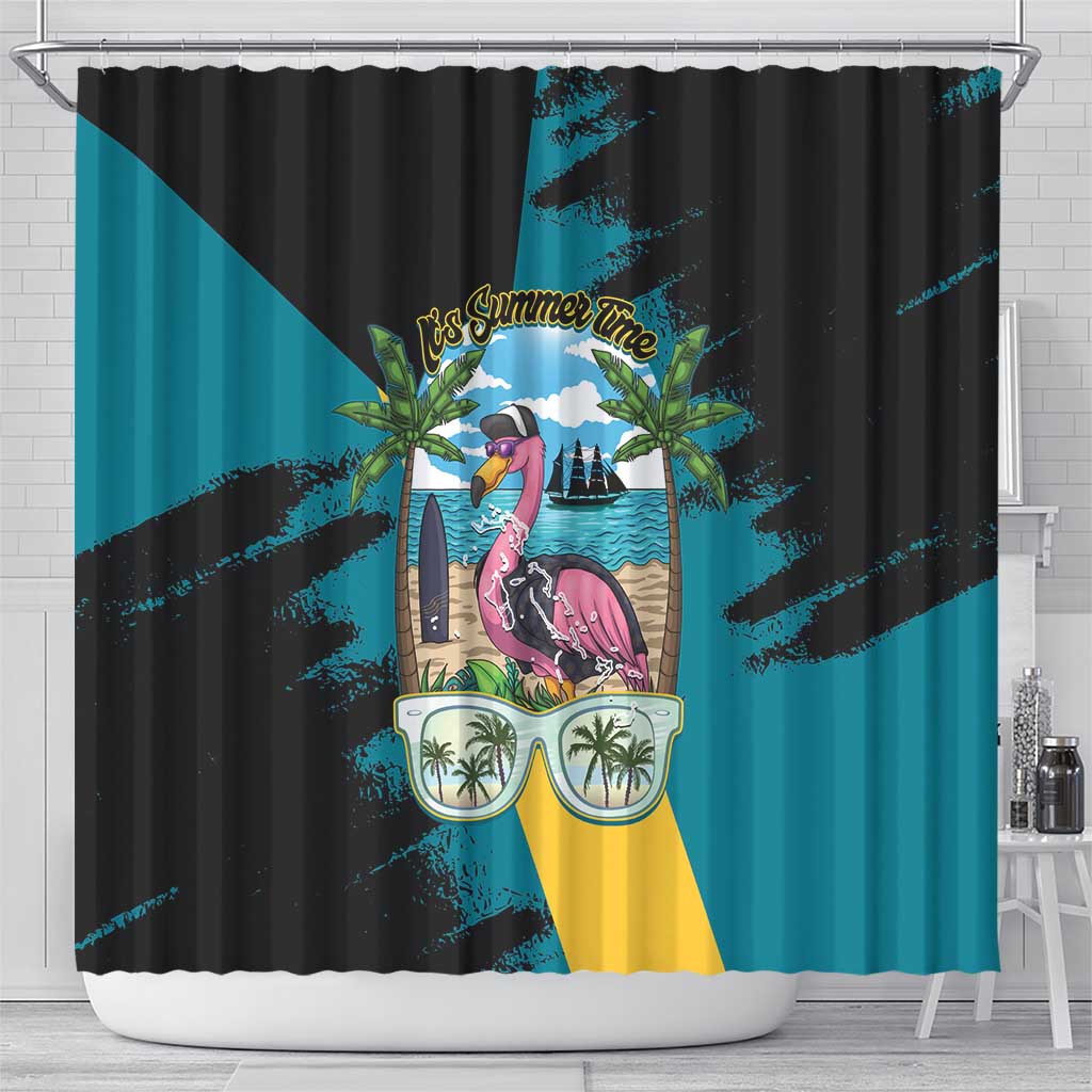The Bahamas Flamingo Shower Curtain It's Summer Time