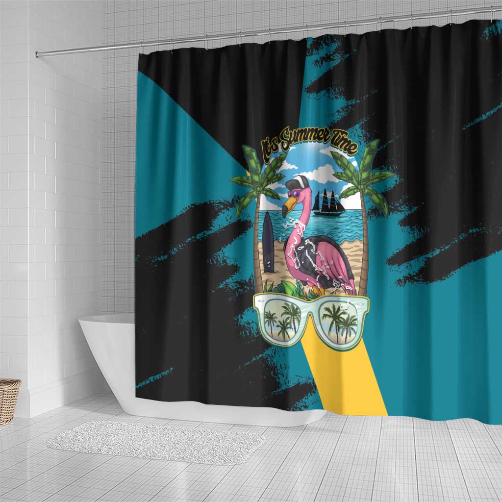 The Bahamas Flamingo Shower Curtain It's Summer Time