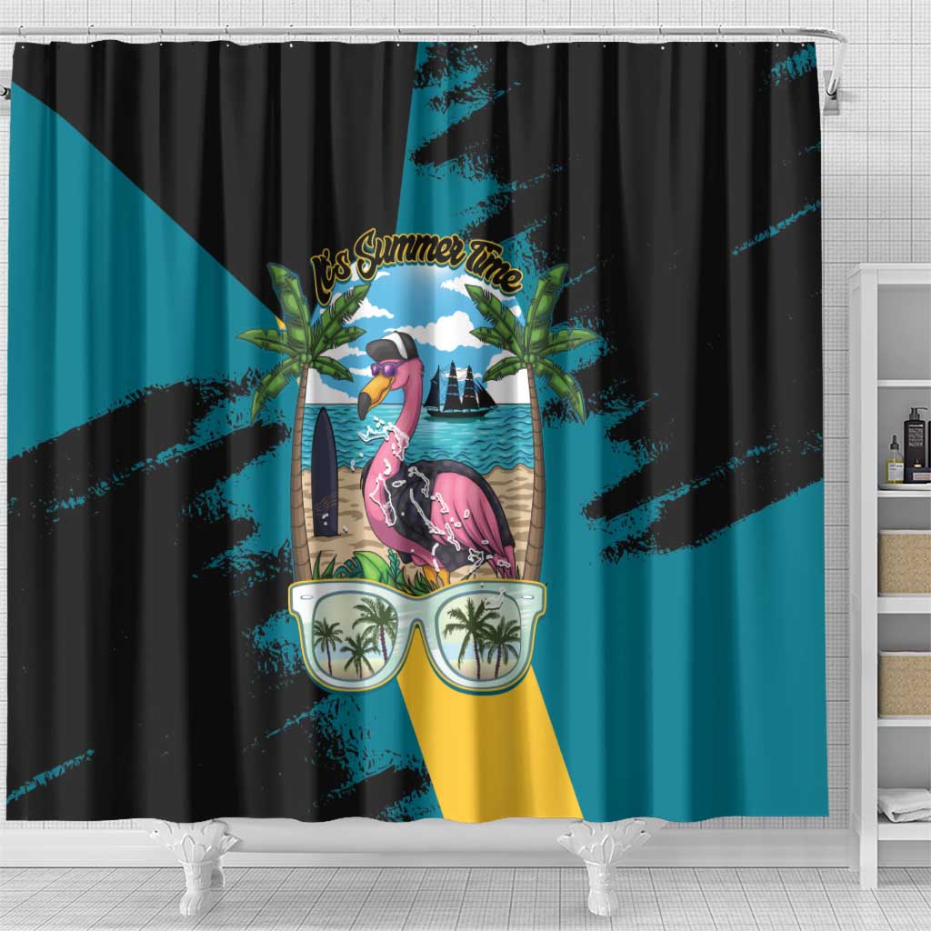 The Bahamas Flamingo Shower Curtain It's Summer Time