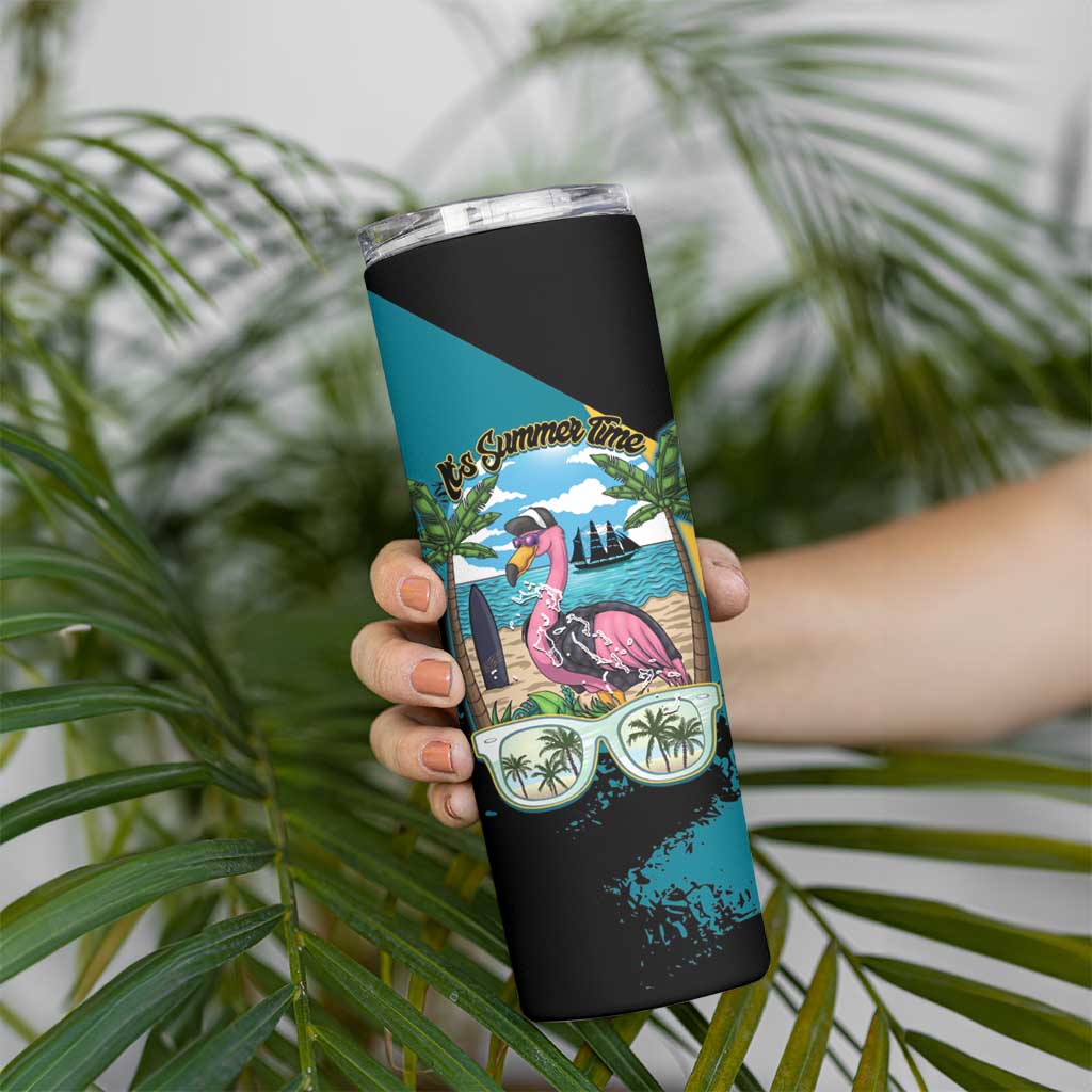 The Bahamas Flamingo Skinny Tumbler It's Summer Time