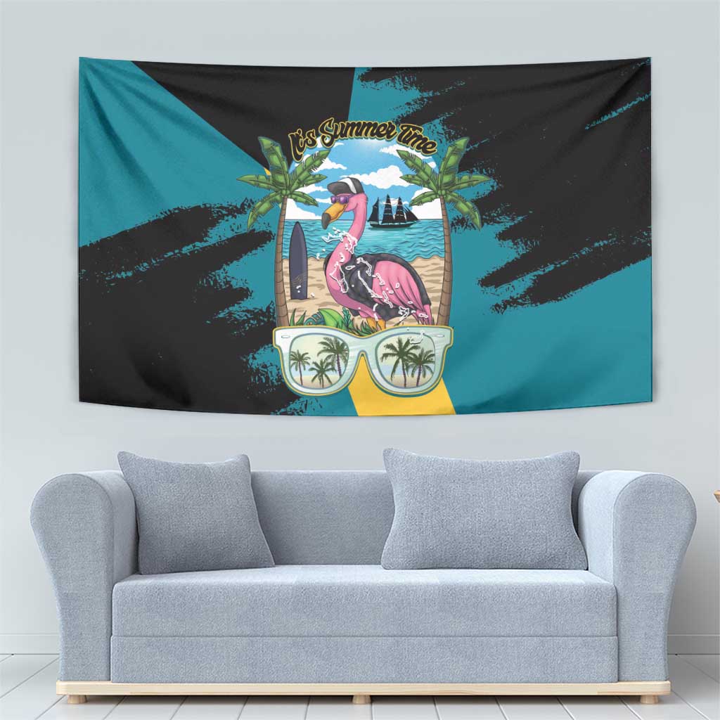 The Bahamas Flamingo Tapestry It's Summer Time