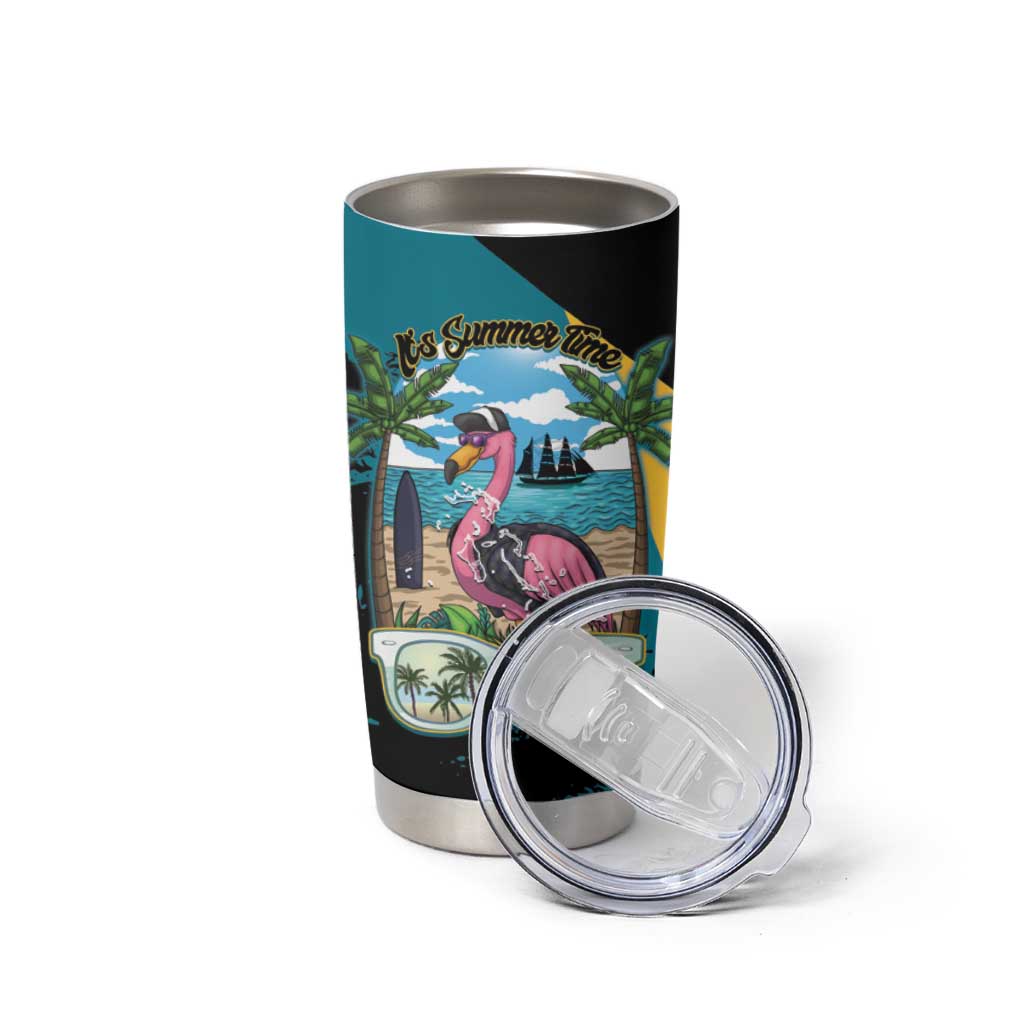The Bahamas Flamingo Tumbler Cup It's Summer Time