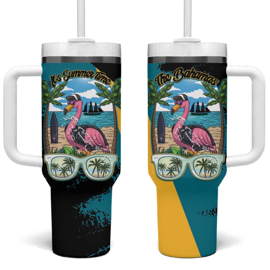 The Bahamas Flamingo Tumbler With Handle It's Summer Time