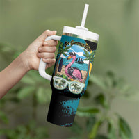 The Bahamas Flamingo Tumbler With Handle It's Summer Time