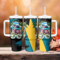 The Bahamas Flamingo Tumbler With Handle It's Summer Time