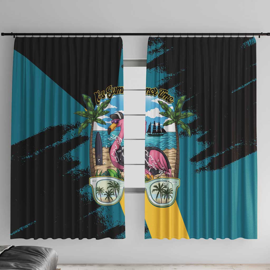The Bahamas Flamingo Window Curtain It's Summer Time