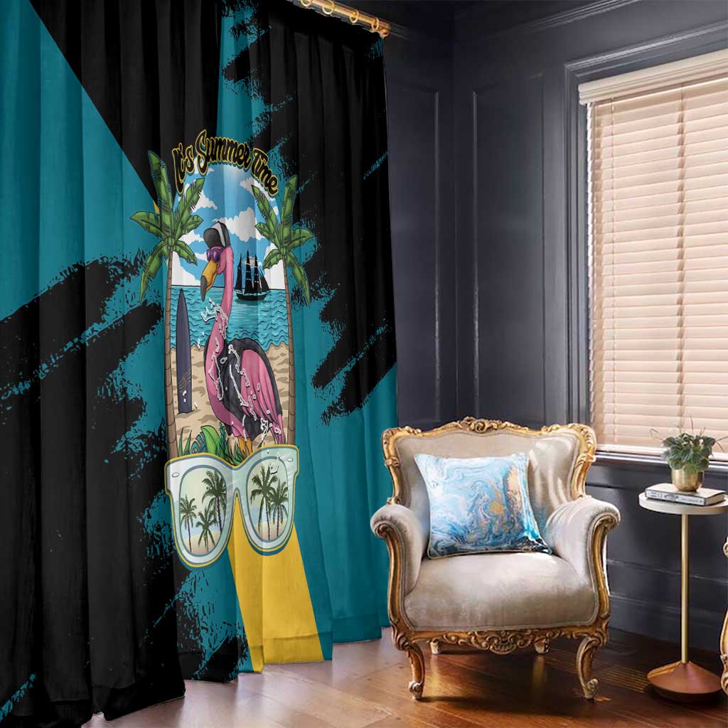 The Bahamas Flamingo Window Curtain It's Summer Time