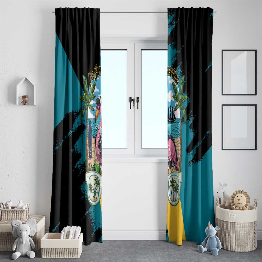 The Bahamas Flamingo Window Curtain It's Summer Time