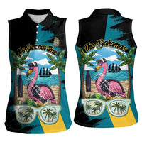 The Bahamas Flamingo Women Sleeveless Polo Shirt It's Summer Time