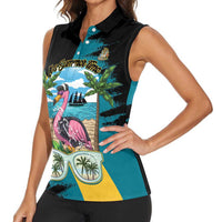 The Bahamas Flamingo Women Sleeveless Polo Shirt It's Summer Time