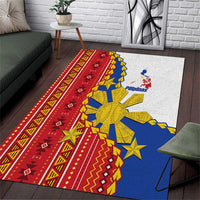 Philippines Independence Day Area Rug Pilipinas Sun Stars Igorot Pattern