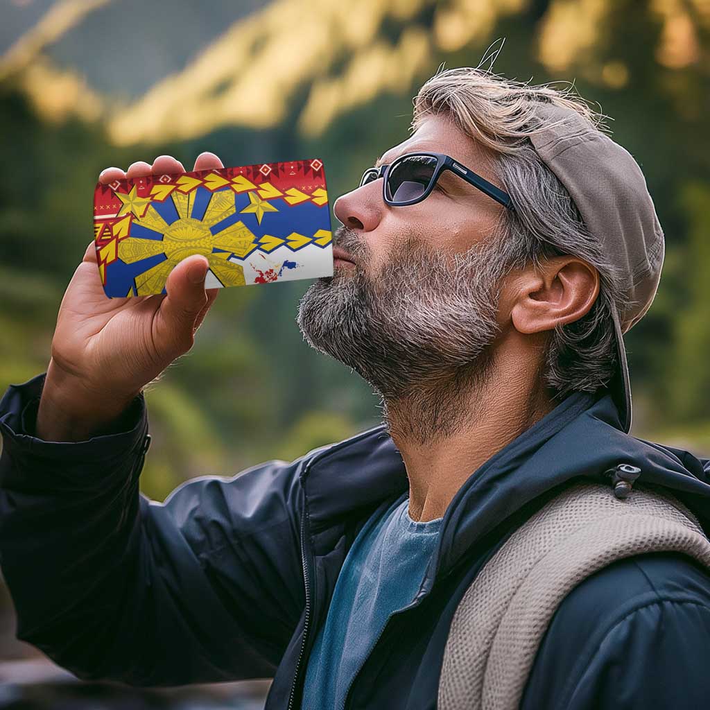 Philippines Independence Day 4 in 1 Can Cooler Tumbler Pilipinas Sun Stars Igorot Pattern