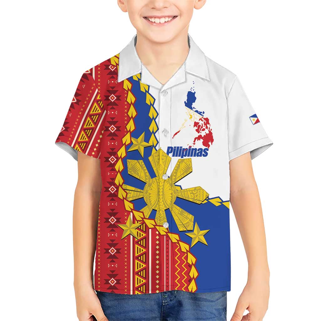 Philippines Independence Day Family Matching Short Sleeve Bodycon Dress and Hawaiian Shirt Pilipinas Sun Stars Igorot Pattern