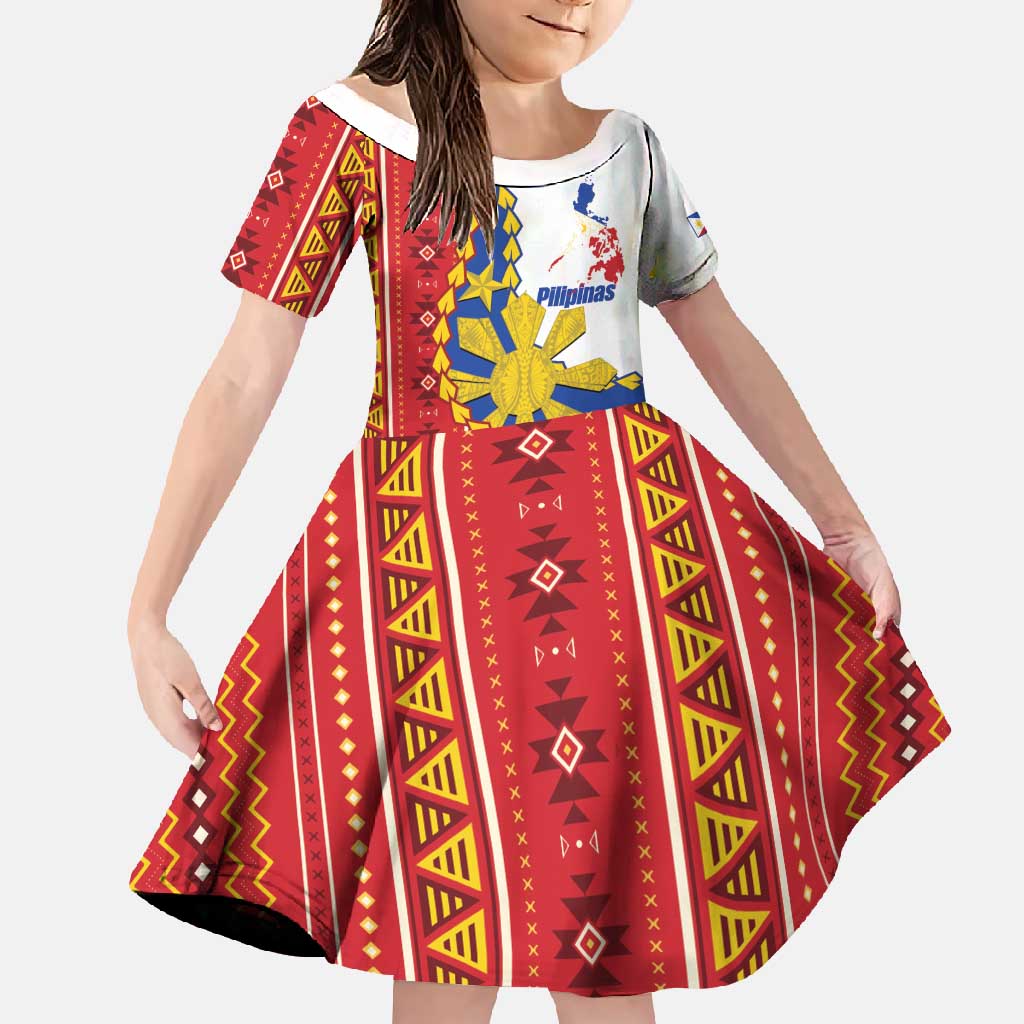 Philippines Independence Day Family Matching Summer Maxi Dress and Hawaiian Shirt Pilipinas Sun Stars Igorot Pattern