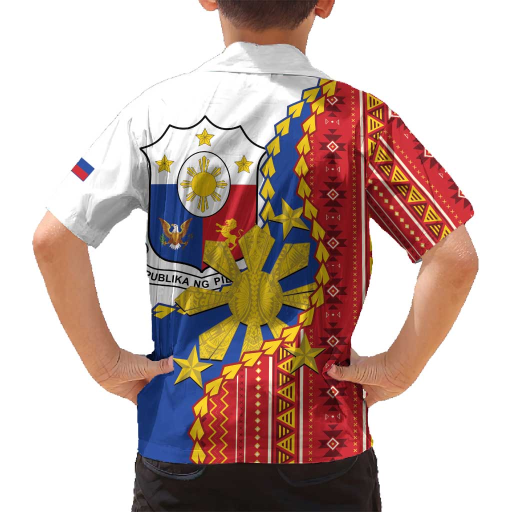 Philippines Independence Day Family Matching Tank Maxi Dress and Hawaiian Shirt Pilipinas Sun Stars Igorot Pattern