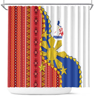 Philippines Independence Day Shower Curtain Pilipinas Sun Stars Igorot Pattern