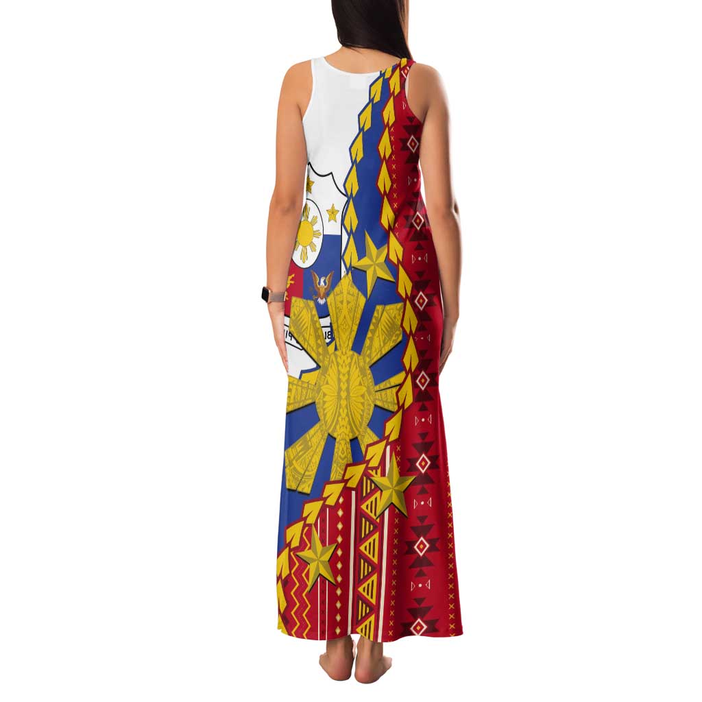 Philippines Independence Day Tank Maxi Dress Pilipinas Sun Stars Igorot Pattern