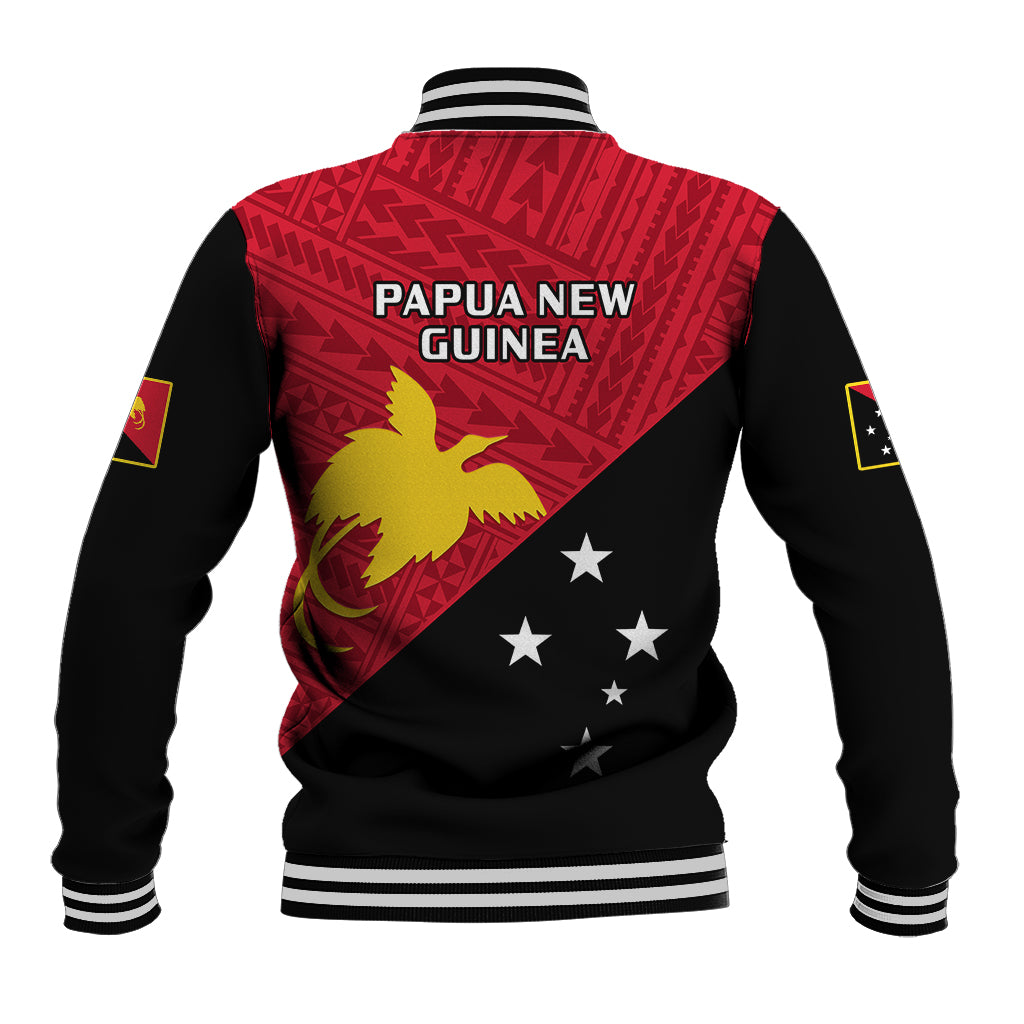 Papua New Guinea Football Baseball Jacket Go PNG Polynesian Pattern Sporty Style - Wonder Print Shop