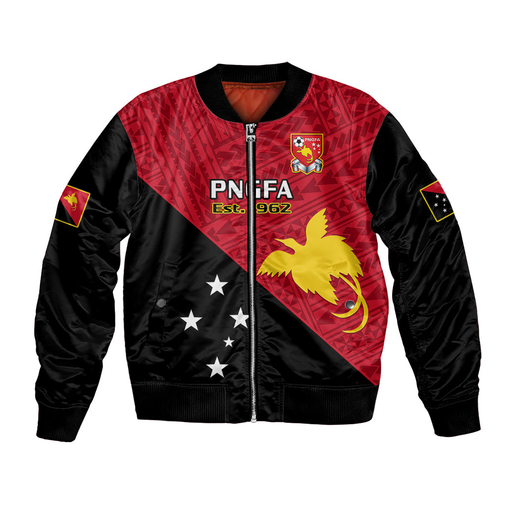 Papua New Guinea Football Bomber Jacket Go PNG Polynesian Pattern Sporty Style - Wonder Print Shop