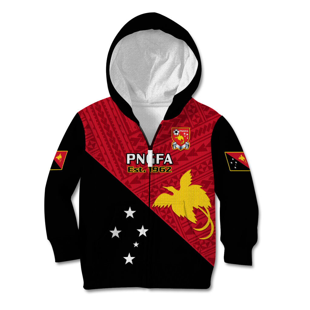 Papua New Guinea Football Kid Hoodie Go PNG Polynesian Pattern Sporty Style - Wonder Print Shop