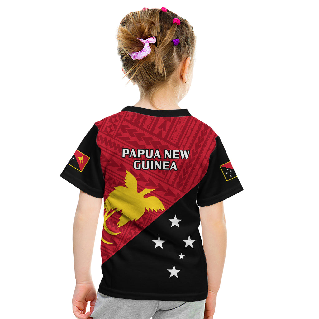Papua New Guinea Football Kid T Shirt Go PNG Polynesian Pattern Sporty Style - Wonder Print Shop