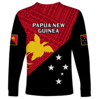 Papua New Guinea Football Long Sleeve Shirt Go PNG Polynesian Pattern Sporty Style - Wonder Print Shop