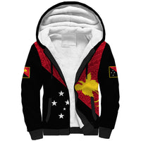 Papua New Guinea Football Sherpa Hoodie Go PNG Polynesian Pattern Sporty Style - Wonder Print Shop