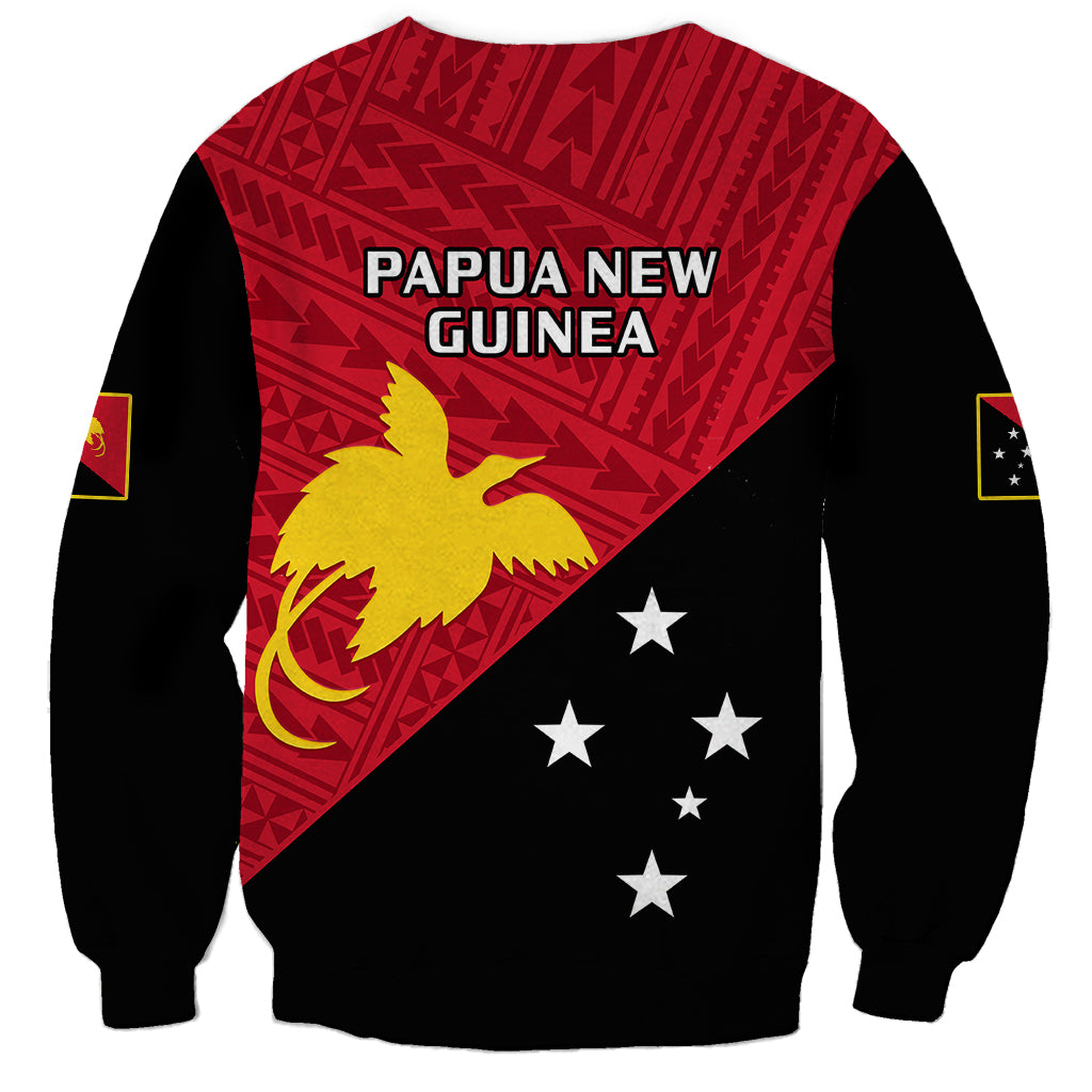 Papua New Guinea Football Sweatshirt Go PNG Polynesian Pattern Sporty Style - Wonder Print Shop